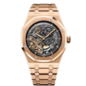 Audemars Piguet Royal Oak Double Balance Wheel Open worked Rose gold Skeleton Dial Automatic Mens Watch
