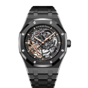 Audemars Piguet Royal Oak Double Balance Wheel Open worked black Skeleton Dial Automatic Mens Watch